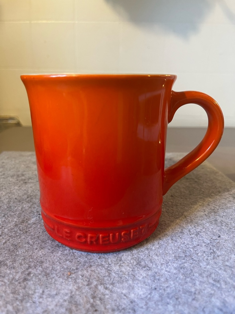 Le Creuset Vancouver Flame Orange Ombré Stoneware Coffee Mug 14 oz